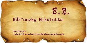 Bánszky Nikoletta névjegykártya