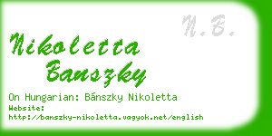 nikoletta banszky business card